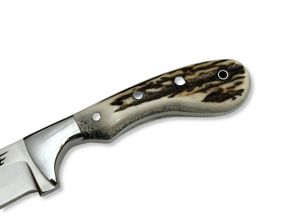 ACEJET Skinner Beaver 4" – Handgemaakt Jachtmes met Gewei & Elmax Staal