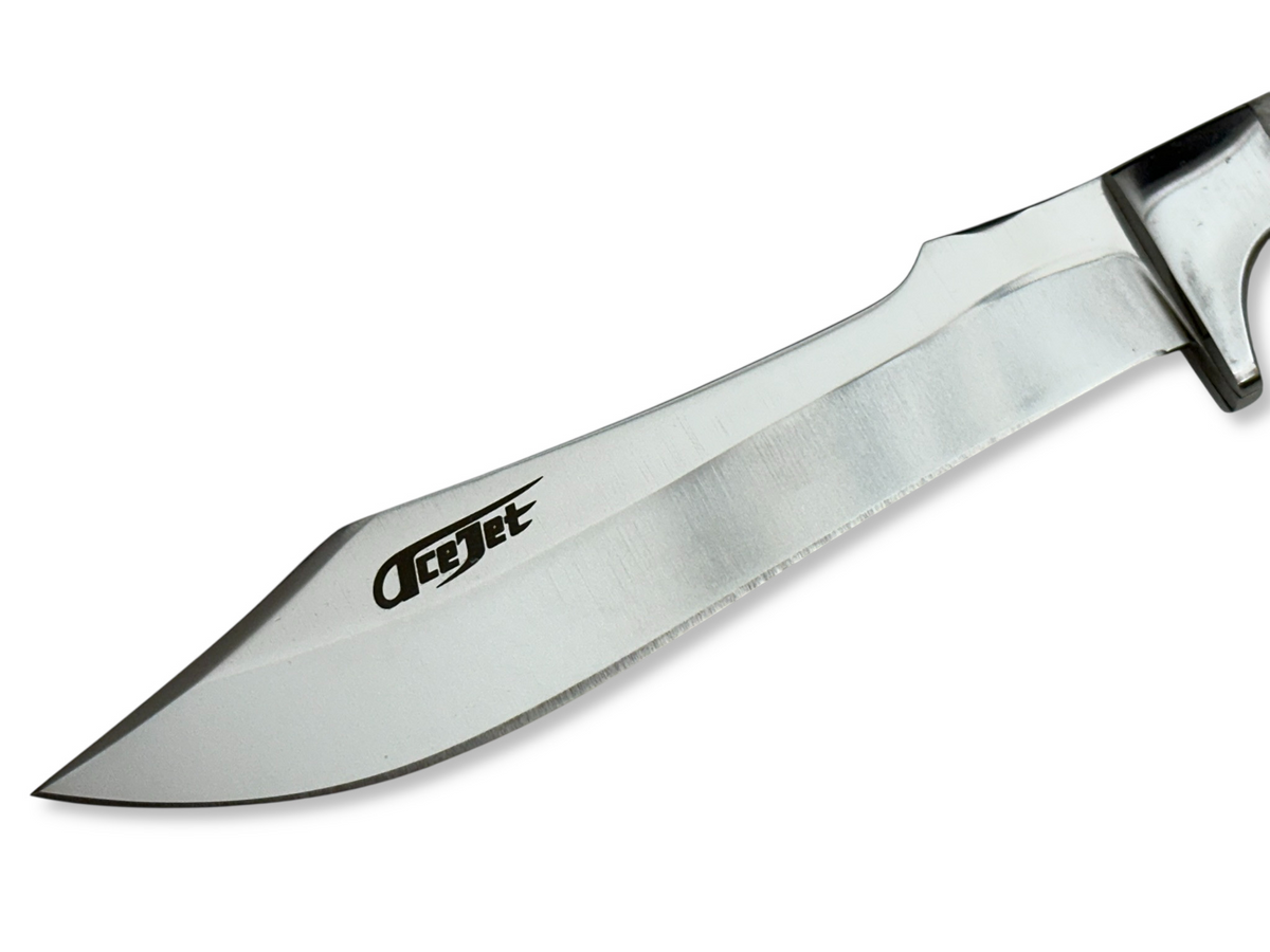 ACEJET White Brother 6" Hertshoorn – Elmax Jachtmes met Lederen Schede