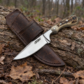 ACEJET Skinner Beaver 4" – Handgemaakt Jachtmes met Gewei & Elmax Staal